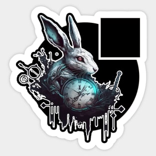 White rabbit Big Watch #02 Sticker